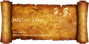 Hécz Zita névjegykártya